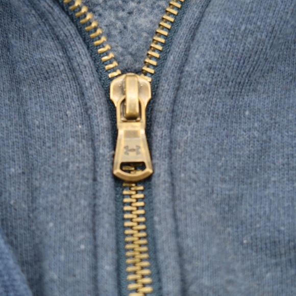 Under Armour Project Rock Hoodie Mens L Blue Solid Brahma Bull Full Zip - Picture 6 of 14